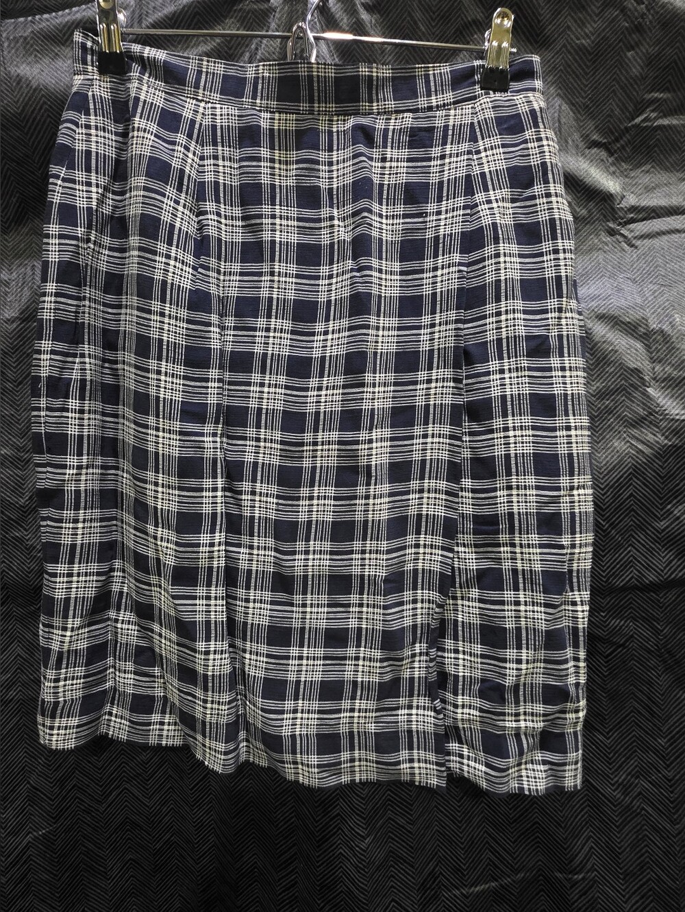 Vintage Breeches Plaid Navy and White A-Line Skirt Size 10